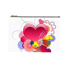 Heart Red Love Valentine S Day Cosmetic Bag (Large) 