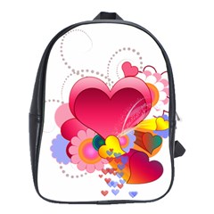 Heart Red Love Valentine S Day School Bags(Large) 