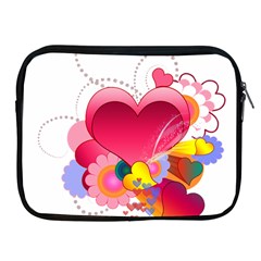 Heart Red Love Valentine S Day Apple iPad 2/3/4 Zipper Cases