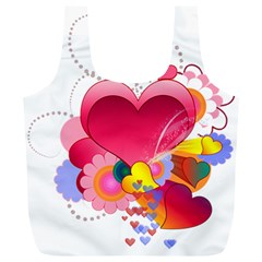 Heart Red Love Valentine S Day Full Print Recycle Bags (L) 