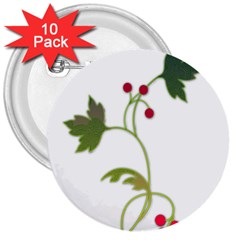 Element Tag Green Nature 3  Buttons (10 Pack)  by Nexatart