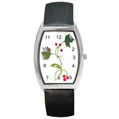 Element Tag Green Nature Barrel Style Metal Watch by Nexatart