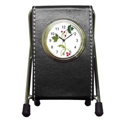 Element Tag Green Nature Pen Holder Desk Clocks by Nexatart