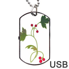 Element Tag Green Nature Dog Tag Usb Flash (one Side) by Nexatart