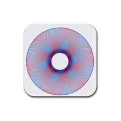 Spirograph Pattern Drawing Design Rubber Coaster (square)  by Nexatart