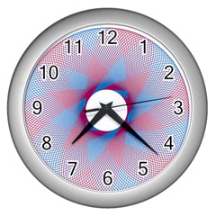 Spirograph Pattern Drawing Design Wall Clocks (silver)  by Nexatart