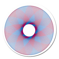 Spirograph Pattern Drawing Design Magnet 5  (round) by Nexatart