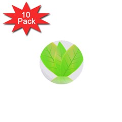 Leaves Green Nature Reflection 1  Mini Buttons (10 pack) 