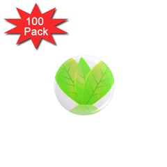 Leaves Green Nature Reflection 1  Mini Magnets (100 Pack)  by Nexatart