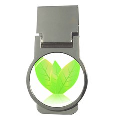 Leaves Green Nature Reflection Money Clips (Round) 