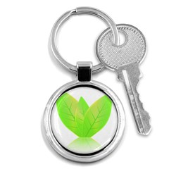 Leaves Green Nature Reflection Key Chains (Round) 