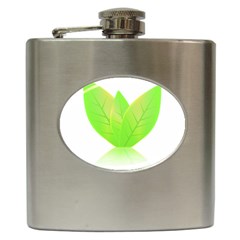 Leaves Green Nature Reflection Hip Flask (6 oz)