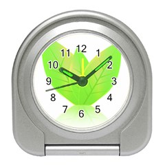 Leaves Green Nature Reflection Travel Alarm Clocks by Nexatart