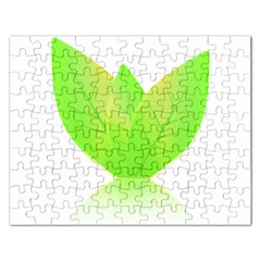 Leaves Green Nature Reflection Rectangular Jigsaw Puzzl