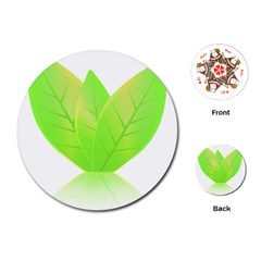 Leaves Green Nature Reflection Playing Cards (Round) 