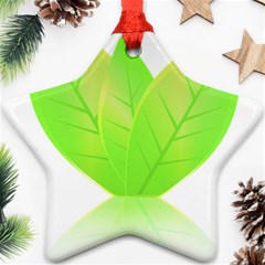 Leaves Green Nature Reflection Star Ornament (Two Sides)