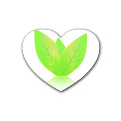 Leaves Green Nature Reflection Heart Coaster (4 pack) 