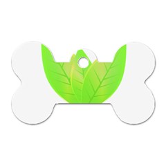 Leaves Green Nature Reflection Dog Tag Bone (two Sides) by Nexatart