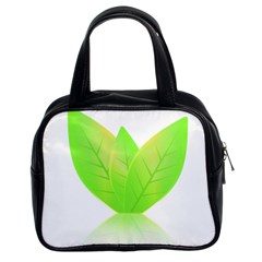 Leaves Green Nature Reflection Classic Handbags (2 Sides) by Nexatart