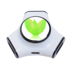 Leaves Green Nature Reflection 3-port Usb Hub by Nexatart