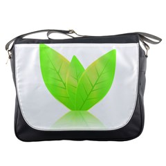 Leaves Green Nature Reflection Messenger Bags by Nexatart