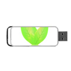 Leaves Green Nature Reflection Portable Usb Flash (one Side) by Nexatart