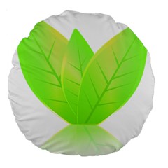 Leaves Green Nature Reflection Large 18  Premium Round Cushions