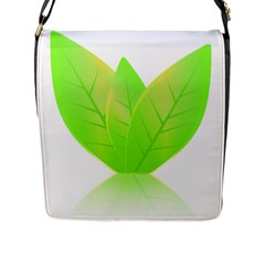 Leaves Green Nature Reflection Flap Messenger Bag (L) 