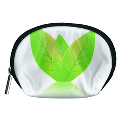 Leaves Green Nature Reflection Accessory Pouches (medium)  by Nexatart