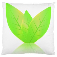 Leaves Green Nature Reflection Large Flano Cushion Case (one Side) by Nexatart