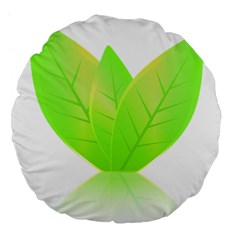 Leaves Green Nature Reflection Large 18  Premium Flano Round Cushions by Nexatart