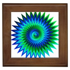 Star 3d Gradient Blue Green Framed Tiles