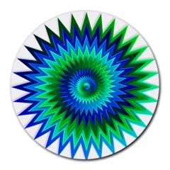 Star 3d Gradient Blue Green Round Mousepads