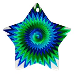 Star 3d Gradient Blue Green Ornament (Star)