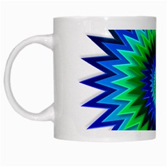 Star 3d Gradient Blue Green White Mugs by Nexatart