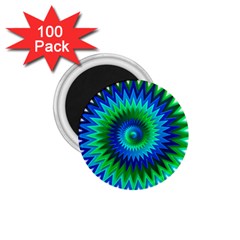 Star 3d Gradient Blue Green 1.75  Magnets (100 pack) 