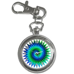 Star 3d Gradient Blue Green Key Chain Watches