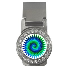 Star 3d Gradient Blue Green Money Clips (CZ) 