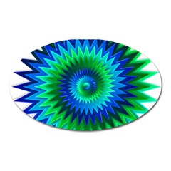 Star 3d Gradient Blue Green Oval Magnet