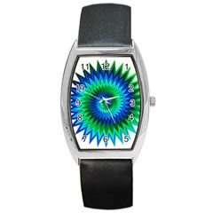 Star 3d Gradient Blue Green Barrel Style Metal Watch