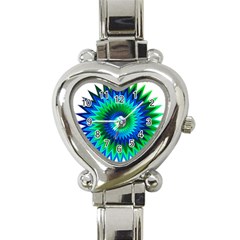 Star 3d Gradient Blue Green Heart Italian Charm Watch