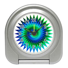 Star 3d Gradient Blue Green Travel Alarm Clocks by Nexatart