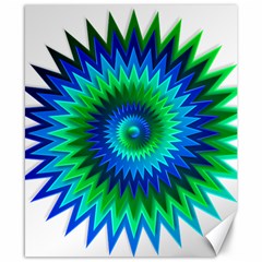 Star 3d Gradient Blue Green Canvas 8  x 10 