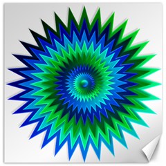 Star 3d Gradient Blue Green Canvas 16  x 16  