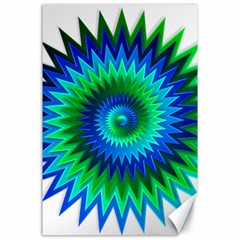 Star 3d Gradient Blue Green Canvas 24  X 36 