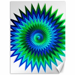 Star 3d Gradient Blue Green Canvas 36  x 48  