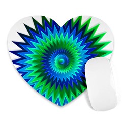 Star 3d Gradient Blue Green Heart Mousepads