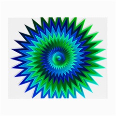 Star 3d Gradient Blue Green Small Glasses Cloth (2-side) by Nexatart