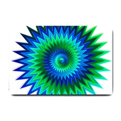 Star 3d Gradient Blue Green Small Doormat  by Nexatart