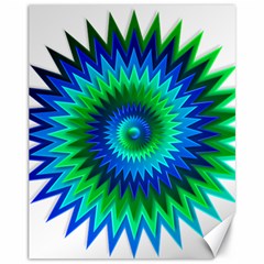 Star 3d Gradient Blue Green Canvas 11  x 14  